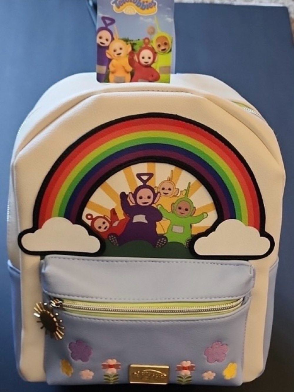 Teletubbies Rainbow Mini Backpack - White & Light Blue